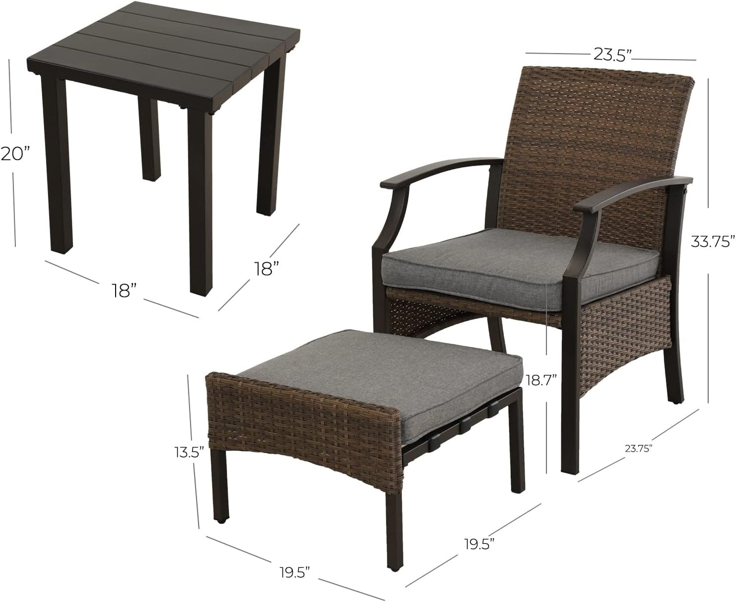 Outdoor Furniture Sets Weather Resistant Wicker Outdoor Patio Chairs with Ottomans and Coffee Tables for Balcony Backyard Garden Poolside
